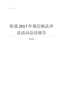 街道2017年基层执法评议活动总结报告2017年度工作总结报告