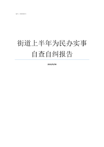 街道上半年为民办实事自查自纠报告为民办实事的内容