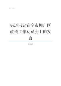 街道书记在全市棚户区改造工作动员会上的发言大同市棚户区是什么区