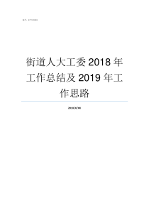 街道人大工委2018年工作总结及2019年工作思路街道人大工委和党工委