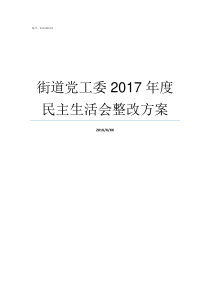 街道党工委2017年度民主生活会整改方案街道党工委和乡镇党委