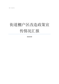 街道棚户区改造政策宣传情况汇报街道工作开展情况汇报