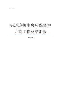 街道迎接中央环保督察近期工作总结汇报迎接中央环保督察