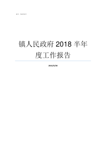 镇人民政府2018半年度工作报告镇人民政府有哪些部门