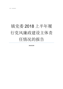 镇党委2018上半年履行党风廉政建设主体责任情况的报告2018年支部委员会记录