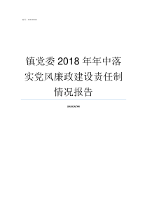 镇党委2018年年中落实党风廉政建设责任制情况报告