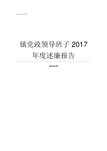 镇党政领导班子2017年度述廉报告党政班子成员