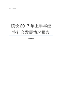 镇长2017年上半年经济社会发展情况报告2017年的上半年有多少天