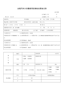 计价器使用误差检定原始记录表