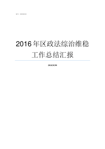 2016年区政法综治维稳工作总结汇报政法综治中心