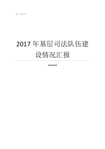 2017年基层司法队伍建设情况汇报基层队伍建设情况汇报