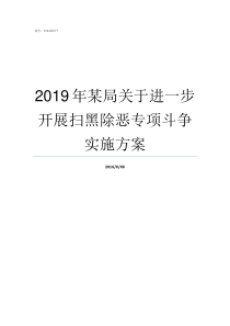 2019年某局关于进一步开展扫黑除恶专项斗争实施方案2019年国庆节进北京