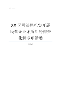 XX区司法局扎实开展民营企业矛盾纠纷排查化解专项活动XX不X成语