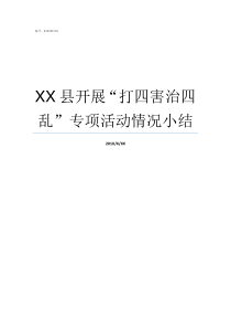 XX县开展打四害治四乱专项活动情况小结XX不X成语