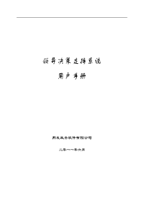 领导决策支持系统使用手册