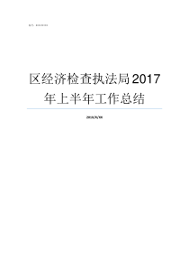 区经济检查执法局2017年上半年工作总结