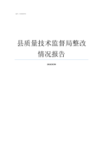 县质量技术监督局整改情况报告质量技术监督局