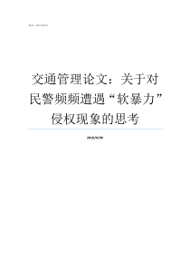 交通管理论文关于对民警频频遭遇软暴力侵权现象的思考