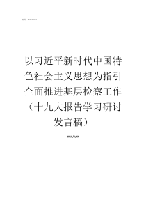 以习近平新时代中国特色社会主义思想为指引全面推进基层检察工作十九大报告学习研讨发言稿