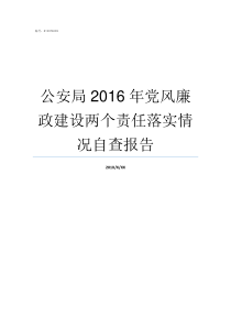 公安局2016年党风廉政建设两个责任落实情况自查报告