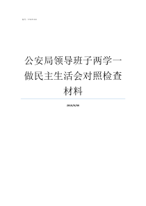 公安局领导班子两学一做民主生活会对照检查材料重庆公安局领导班子