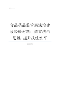 食品药品监管局法治建设经验材料树立法治思维nbspnbsp提升执法水平食品药品监督管理专业