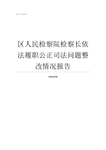 区人民检察院检察长依法履职公正司法问题整改情况报告