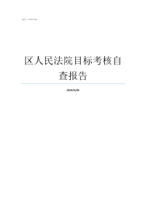 区人民法院目标考核自查报告