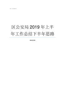 区公安局2019年上半年工作总结下半年思路2019年阅兵评论区