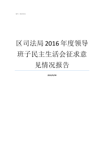 区司法局2016年度领导班子民主生活会征求意见情况报告支部班子成员征求意见