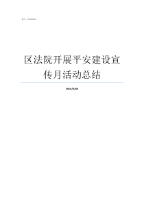 区法院开展平安建设宣传月活动总结法院宣上公告是什么