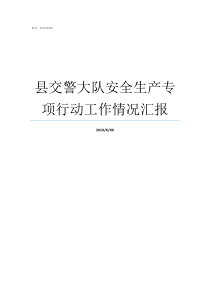 县交警大队安全生产专项行动工作情况汇报县交警大队副大队长