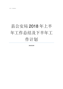 县公安局2018年上半年工作总结及下半年工作计划