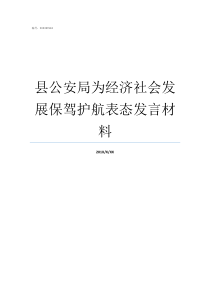 县公安局为经济社会发展保驾护航表态发言材料