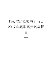 县公安局党委书记局长2017年述职述责述廉报告公安厅长能撤局长吗