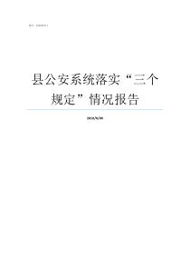 县公安系统落实三个规定情况报告公安工作会议精神落实