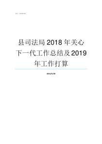 县司法局2018年关心下一代工作总结及2019年工作打算