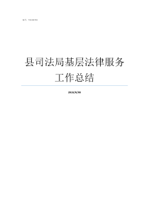 县司法局基层法律服务工作总结司法局法律援助中心