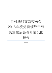 县司法局支部委员会2018年度党员领导干部民主生活会召开情况的报告司法局