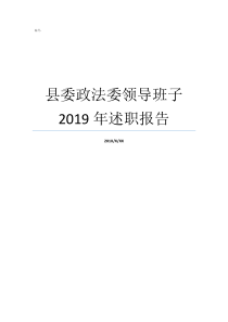 县委政法委领导班子2019年述职报告省委政法委