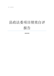 县政法委项目绩效自评报告项目绩效自评报告