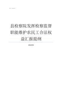 县检察院发挥检察监督职能维护农民工合法权益汇报提纲农民工的合法权益