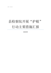 县检察院开展护根行动主要措施汇报检察院工作汇报