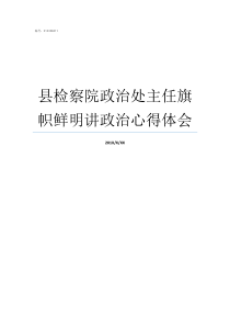 县检察院政治处主任旗帜鲜明讲政治心得体会检察院政治处主任级别