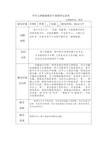 学生心理健康教育个案辅导记录表