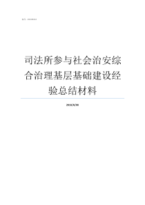 司法所参与社会治安综合治理基层基础建设经验总结材料