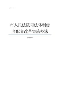 市人民法院司法体制综合配套改革实施办法