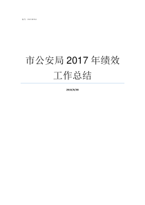 市公安局2017年绩效工作总结郑州市公安局人员名单