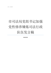 市司法局党组书记加强党性修养锤炼司法行政队伍发言稿司法局党组书记和局长