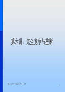 第六讲：完全竞争与垄断